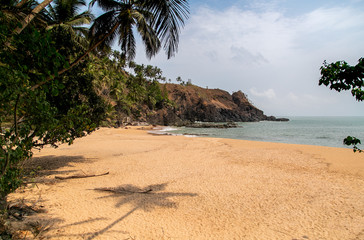 Paradise tropical beach, Kakolem beach, South Goa, India