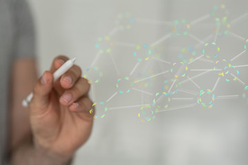 communication network  digital workforce 3d