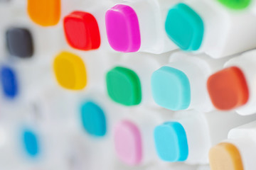 Lots of Assorted Colors Marker Pens Isolated on White BackgroundAlcohol Markers