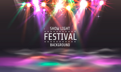 Festival show light, dance floor banner