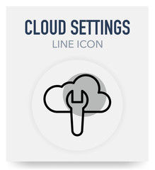 Clolud Settings Line Icon
