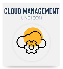 Obraz premium Cloud Manegement Line Icon