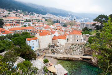Fototapeta na wymiar City of Dubrovnik seen from the free public Gradac Park