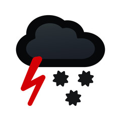 Hail Thunderstorm Icon 