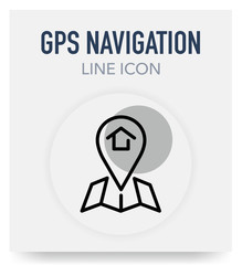 Gps Navigation Line Icon