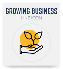 Growing Business Line Icon