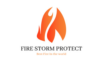 Obraz premium Fire Flame Logo - Red fire flat icons and pictograms isolated on white background for danger concept logo