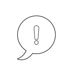 Vector icon concept of speech bubble and exclamation mark.