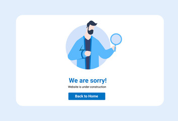 Illustration for Website is under construction vector illustration concept, developer fixing website can use for, landing page, template, ui, web, mobile app, poster,