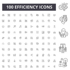 Efficiency line icons, signs, vector set, outline concept illustration