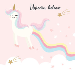 Cute unicorn design. Vector illustration.