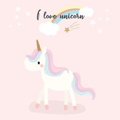 Cute unicorn design. Vector illustration.