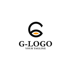 Obraz premium Abstract Letter G Logo with Eye Illustration on White Background
