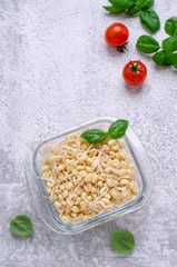 Fresh sprouts of bean seeds.