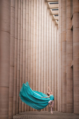 dancer in flying emerald dress