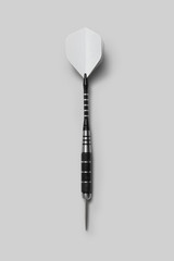 topview steel dart flight mockup in white