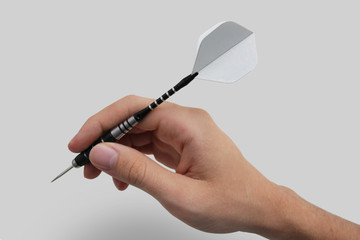 handheld darts mockup with blank flight design