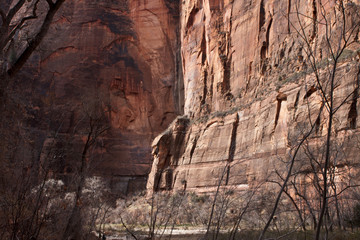 stone walls in zion national park utah