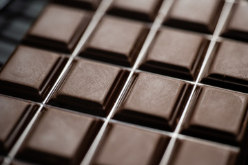 Closeup of dark chocolate bar