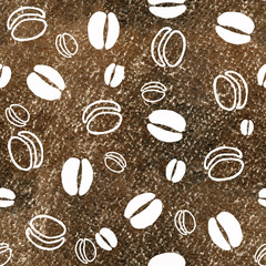 Seamless pattern with coffee beans pattern. Sketch, graphics for the design of prints, backgrounds, wallpapers, advertising, menus, packaging, wrappers cafes