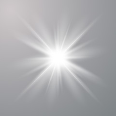 White glowing light burst explosion 