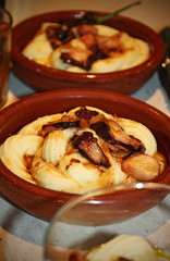 Appetizer of octopus and mashed potatoes