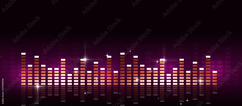 Wall mural music equalizer banner