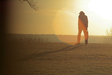 lonely man in park