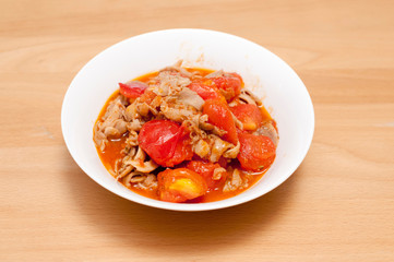 トマトと鶏肉の炒め物