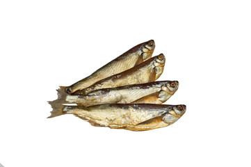 Cold-smoked fish Chekhon. Isolate on white background