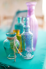 Glass colored bottles