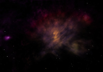 Small part of an infinite star field. 3D rendering