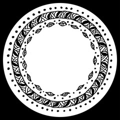 Ornament organic leaves circle ornamentation flat minimalism