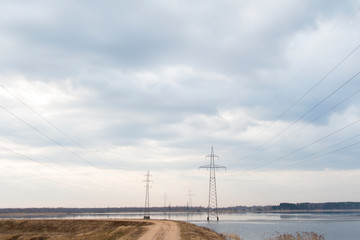 power lines on the water