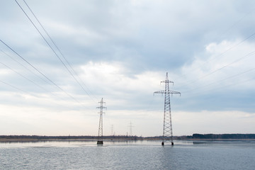 power lines on the water