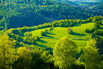 Obraz premium Green idyll in the Rhoen in the heart of Bavaria, Germany