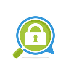 Illustration icon with the concept of information search for block access, locked access, confidential access