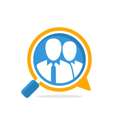 Illustration icon with the concept of finding information support expert team