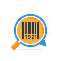 Illustration icon with the concept of scanning information with a barcode system