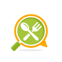 Vector illustration icon with the concept of communication and review media, to access information about culinary, food, restaurants