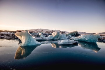 Icebergs at the Jökulsárlón Glacier Lagoon, Iceland, Europe
