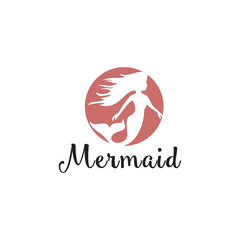 Mermaid logo icon design vector template