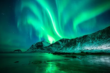 Fotobehang Aurora Borealis Lofoten © Felix Pergande