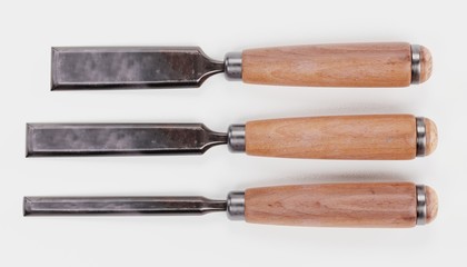 Realistic 3d Render of Chisels