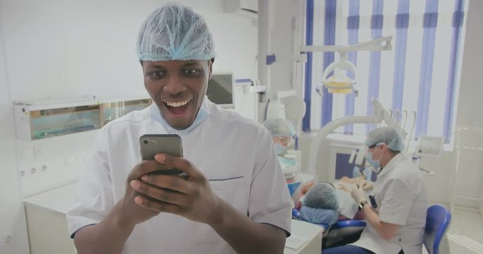 black medical student get good news by phone