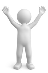 3D Illustration 3D Männchen jubelt