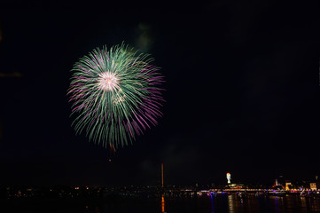 Fototapeta premium feuerwerk an japantag in dussedorf