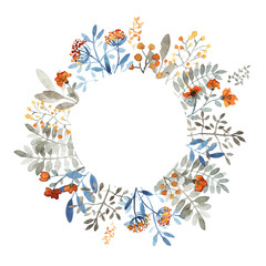 Floral watercolor frame