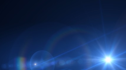 Lens flare effect on black background. Digital illustration.