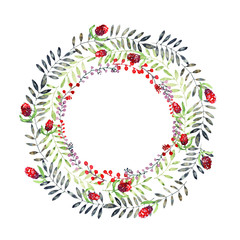 watercolor floral wreath